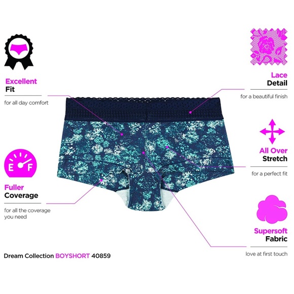 Maidenform Women's Size XXL (9) Dream Cotton with Lace Boyshort, Latte - NWT - Picture 11 of 14